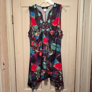 Midnight Velvet Multicolor Asymmetrical Tank Top